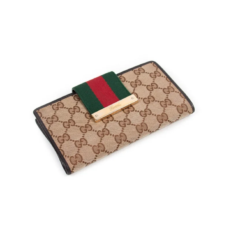 Gucci Dionysus bags for women with tiger - head claspsGucci Web GG Continental Wallet