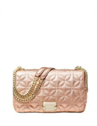 Michael Michael Kors Bags for train journeys to keep entertainment items handyMichael Michael Kors Sloan Quilted Floral Chain Shoulder Bag