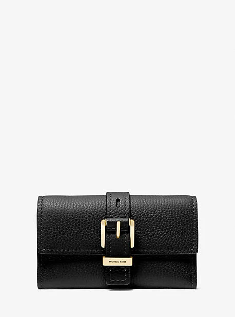 Michael Michael Kors picnic bags for outdoor lunchesMK Nolita Medium Pebbled Leather Tri-Fold Wallet - Black - Michael Kors