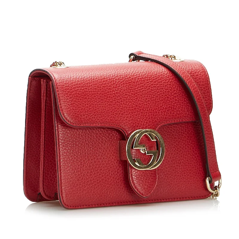 Gucci Marmont bags for women with a contrast - colored interiorGucci Small Dollar Interlocking G Crossbody (SHG-K0tD9E)