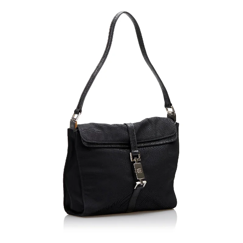 Women Gucci bags with a zippered interior pocketGucci Nylon Jackie Shoulder Bag (SHG-c1Jvvt)