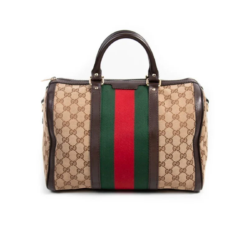 Gucci handbags for women with a back - zip pocketGucci Vintage Web Boston Bag