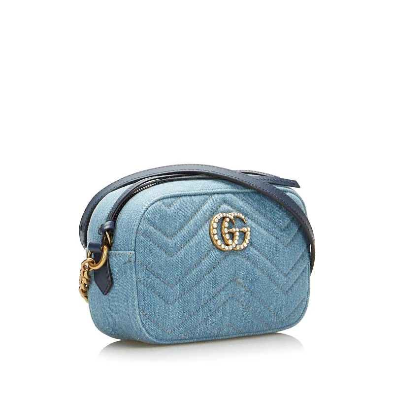 Gucci backpacks for women with a sleek silhouetteGucci Pearly GG Marmont Matelasse Crossbody Bag (SHG-PJCqOG)