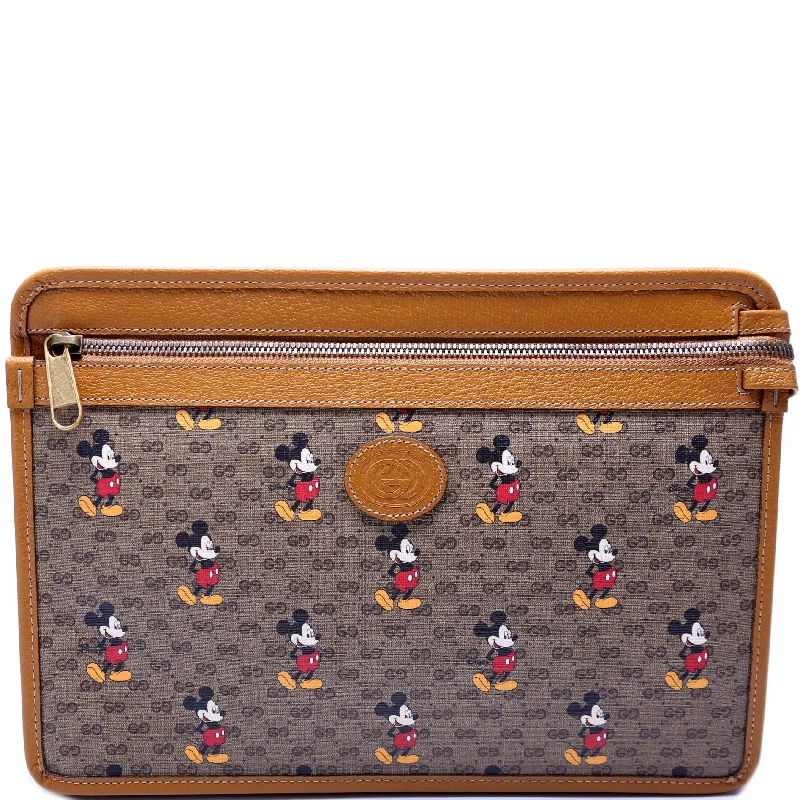 Gucci backpacks for women with a padded laptop compartmentGucci X Disney GG Supreme Mickey Mouse Zip Pouch