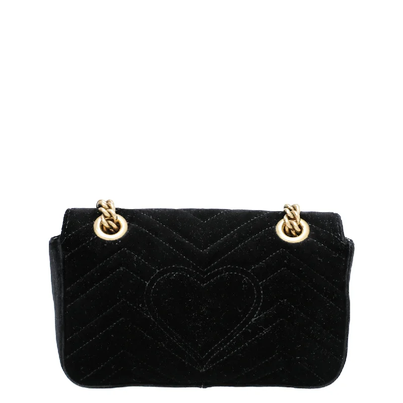 Gucci Dionysus bags for women with tiger - head claspsGucci Black Velvet GG Marmont Mini Bag