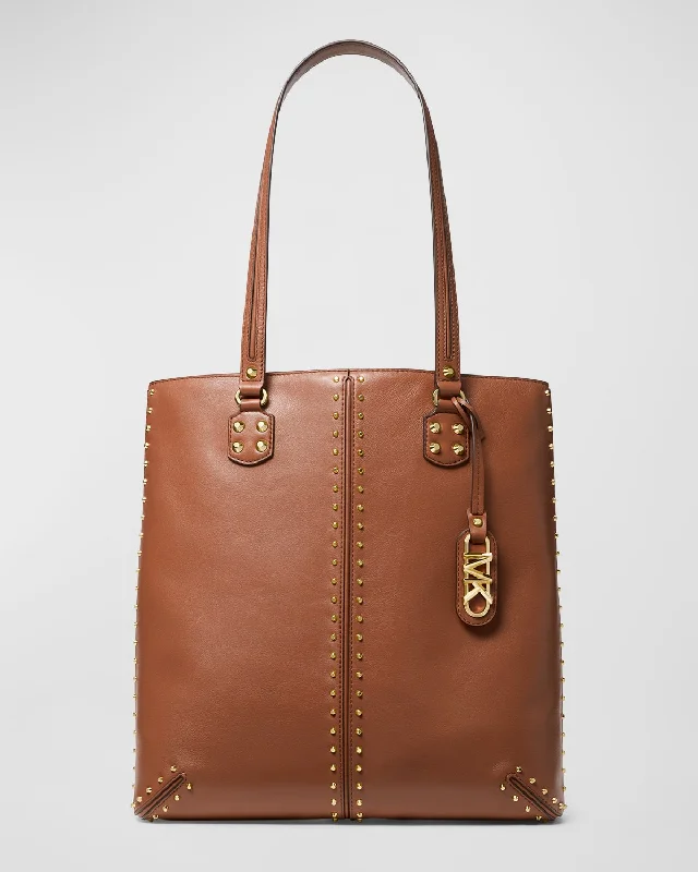 Michael Michael Kors Bags for safari trips in a durable and earth - toned styleAstor Large Studded Leather Tote Bag