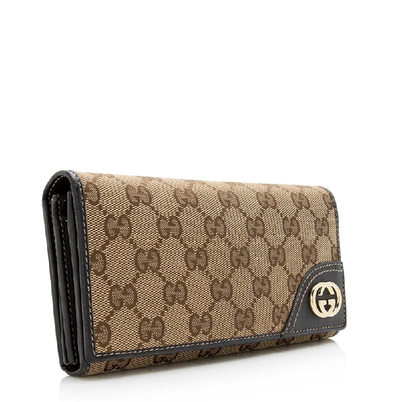 Women Gucci crossbody bags with a printed floral patternGucci GG Canvas Britt Logo Wallet (21129)