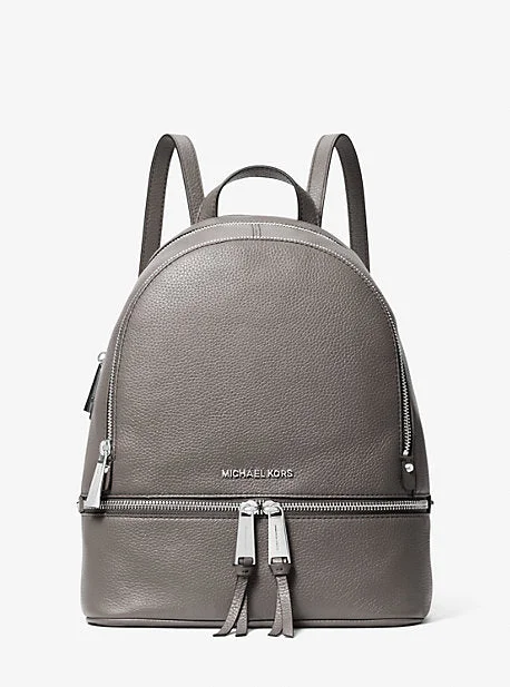 Michael Michael Kors Bags for food festivals with a design that can hold food - related itemsMK Rhea Medium Leather Backpack - Grey - Michael Kors