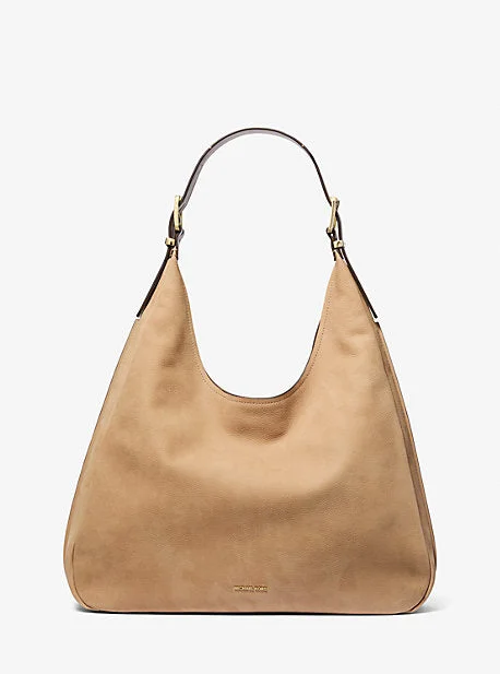 Michael Michael Kors Bags for camping trips with a water - resistant and rugged designMK Nolita Large Nubuck Hobo Shoulder Bag - Brown - Michael Kors