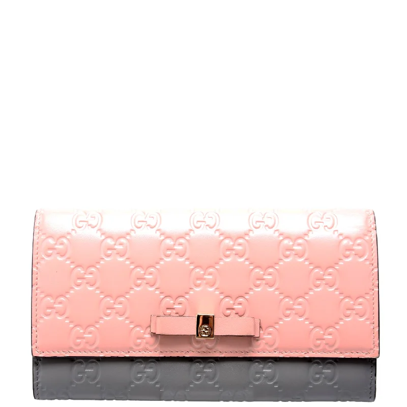 Ladies Gucci Dionysus bags with a star - shaped charmRibbon Long Wallet Guccisima Pink/Gray