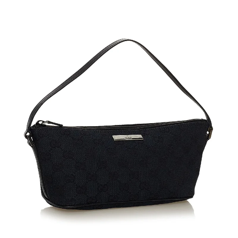 Ladies Gucci handbags with a detachable coin purse insideGucci GG Canvas Boat Baguette (36162)