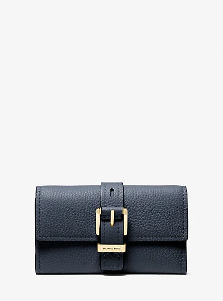 Michael Michael Kors Bags for bridesmaids to match the bridal partyMK Nolita Medium Pebbled Leather Tri-Fold Wallet - Blue - Michael Kors