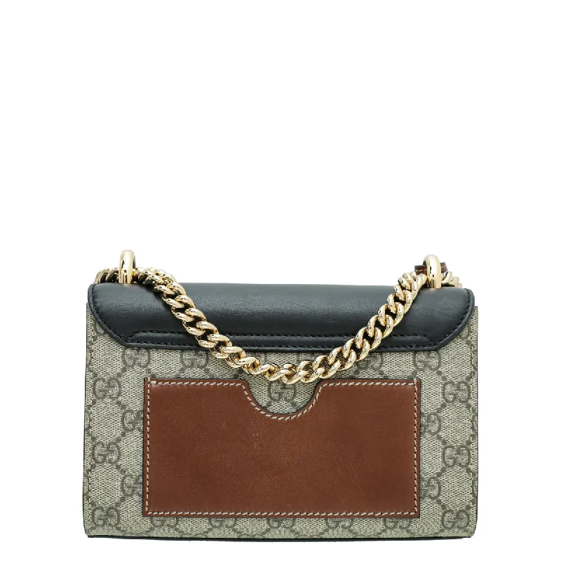 Women Gucci bags with a detachable mirror insideGucci Tricolor GG Padlock Small Bag