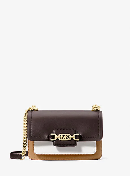 Michael Michael Kors Bags for beauty pageants as a glamorous accessoryMK Heather Extra-Small Color-Block Leather Crossbody Bag - Brown - Michael Kors