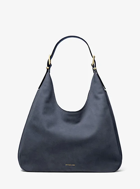 Michael Michael Kors Bags for stay - at - home moms for a touch of luxuryMK Nolita Large Nubuck Hobo Shoulder Bag - Blue - Michael Kors