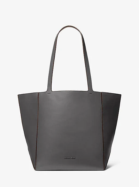 Michael Michael Kors Bags for business meetings in a sophisticated styleMK Jordi Large Leather Tote Bag - Grey - Michael Kors