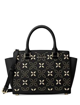 Michael Michael Kors Bags for group trips to stand out from the crowdMichael Michael Kors Selma Medium Top Zip Studded Floral Satchel