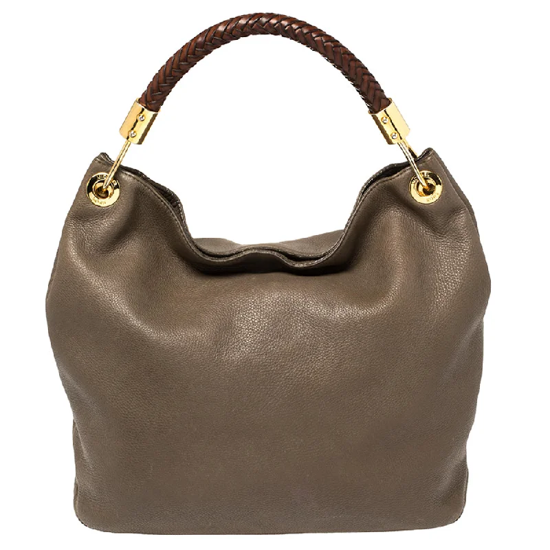 Michael Michael Kors Bags for yoga classes with a soft and flexible materialDark Beige/Brown Soft Leather Skorpios Hobo