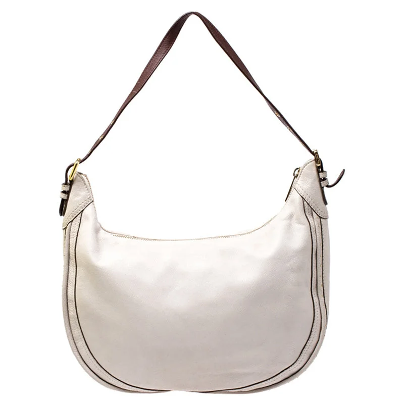 small crossbody Michael Michael Kors Bags for hands - free shopping tripsMichael Michael Kors Beige/Brown Leather Hobo