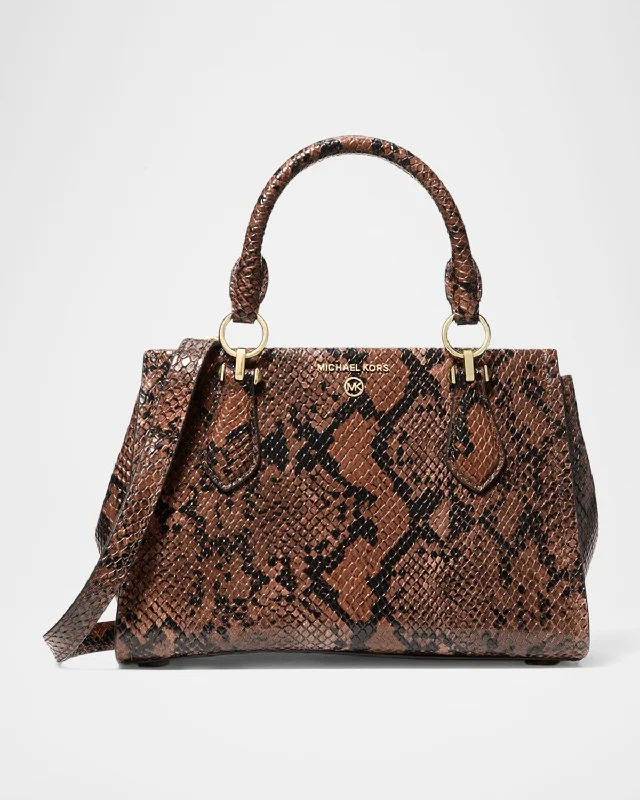 Michael Michael Kors backpacks for students and travelersMarilyn Snake-Print Leather Crossbody Bag