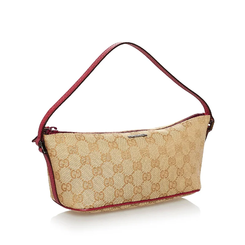 Gucci Marmont bags for women with a snakeskin - effect panelGucci GG Canvas Boat Baguette (30849)