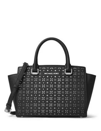 Michael Michael Kors Bags for baby showers in a cute and elegant designMichael Michael Kors Perforated Floral Medium Selma Satchel