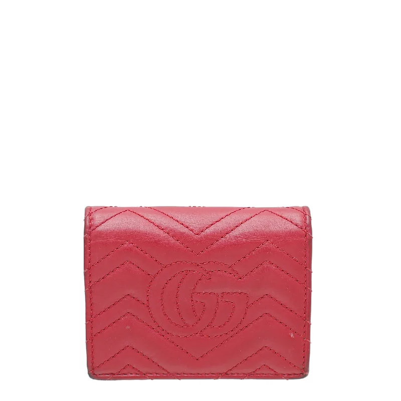 Gucci Marmont bags for women with a snakeskin - effect panelGucci Red GG Marmont Card Case