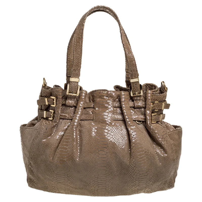 Michael Michael Kors Bags for networking events to stand out from the competitionMICHAEL Beige Python Effect Patent Leather Buckle Strap Shoulder Bag