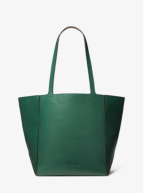 Michael Michael Kors Bags with fabric linings for a soft interiorMK Jordi Large Leather Tote Bag - Green - Michael Kors