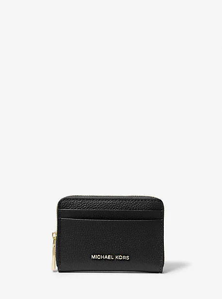 Michael Michael Kors Bags for horse - riding events in a functional and fashionable designMK Jet Set Small Pebbled Leather Zip-Around Card Case - Black - Michael Kors