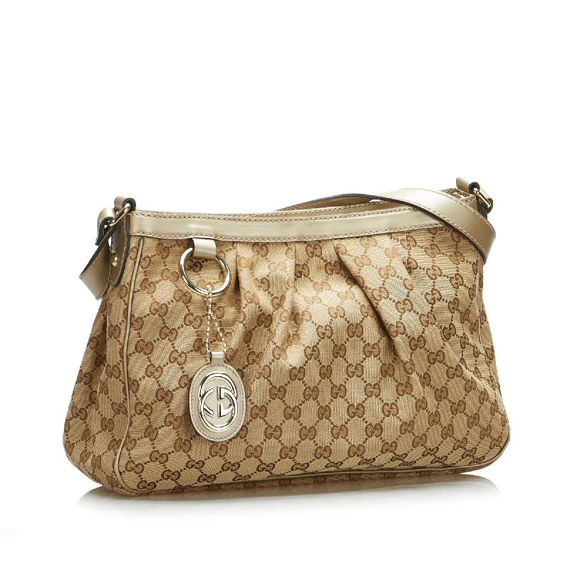 Women Gucci Sylvie bags with a detachable ribbon detailGucci GG Canvas Sukey Crossbody (SHG-6B53zF)