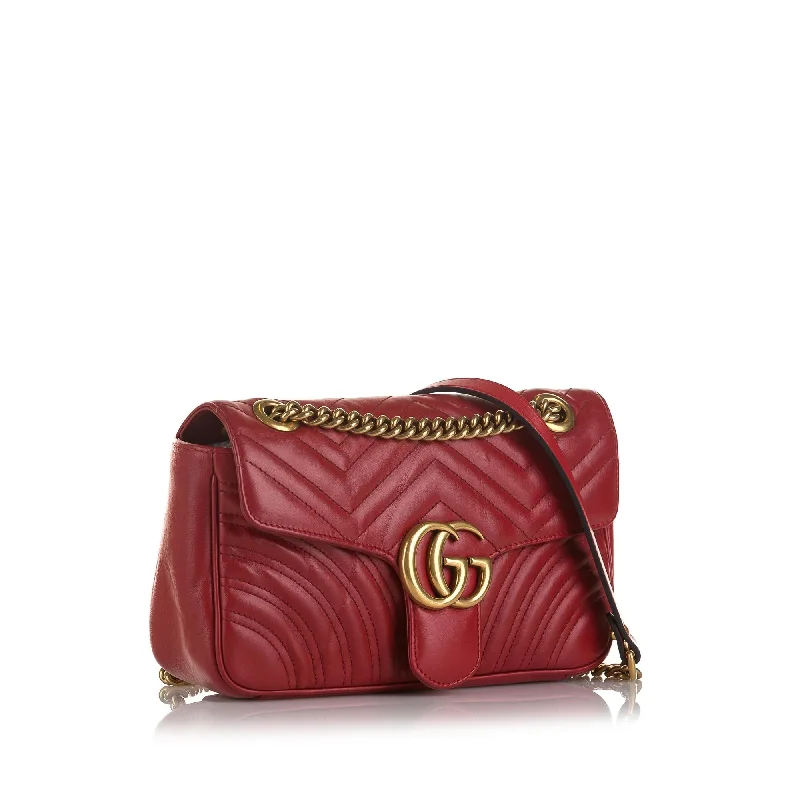 Women Gucci Sylvie bags with a leather - wrapped handleGucci Small GG Marmont Matelasse Crossbody Bag (SHG-rxx8U8)