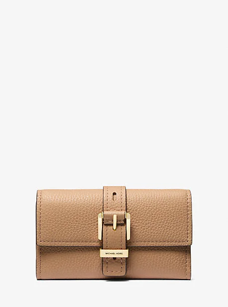 Michael Michael Kors Bags for celebrities on the red carpet (if applicable)MK Nolita Medium Pebbled Leather Tri-Fold Wallet - Brown - Michael Kors