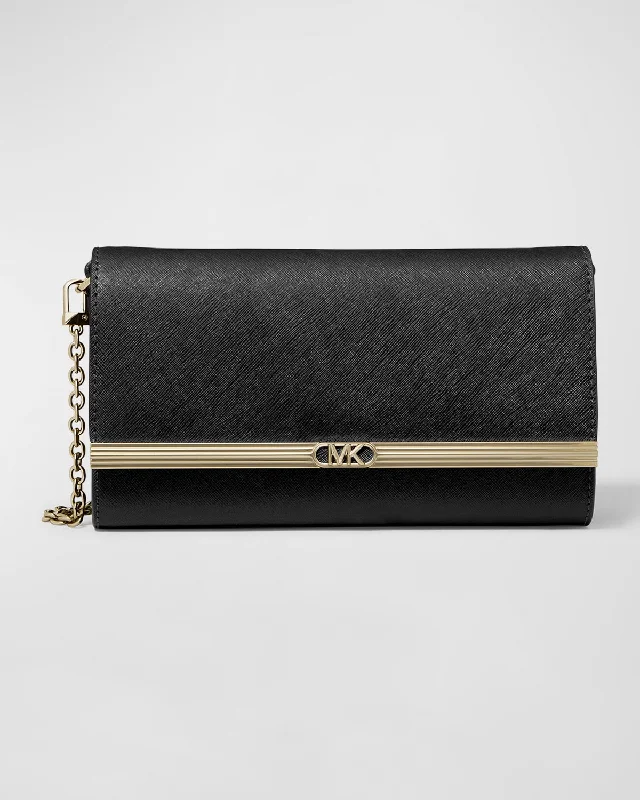 Michael Michael Kors travel bags with multiple compartmentsLarge East-West Leather Clutch Bag