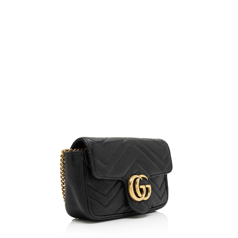 Gucci Marmont bags for women with gold - toned hardwareGucci Matelasse Leather GG Marmont Super Mini Bag (SHF-PG5W8B)