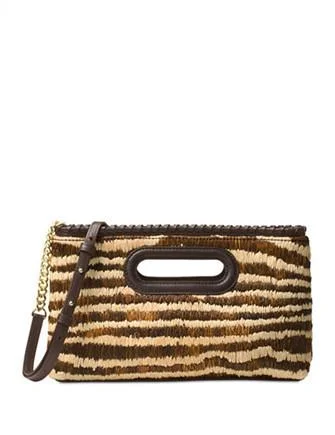 large capacity Michael Michael Kors tote bags for weekend getawaysMichael Michael Kors Rosalie Large Woven Clutch