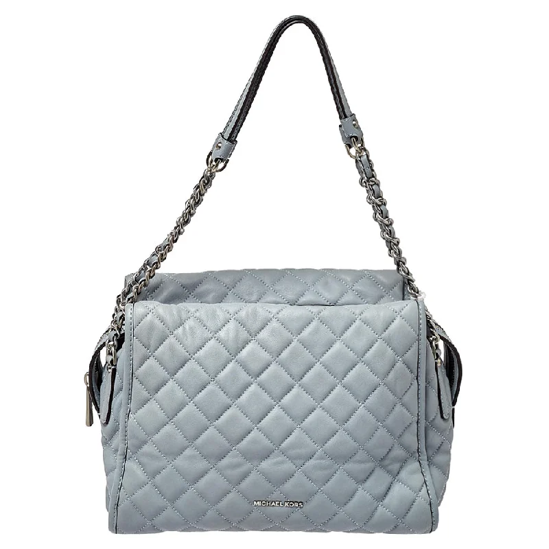 Michael Michael Kors Bags for backpackers who want a touch of luxuryBlue Quilted Leather XL Rachel Satchel