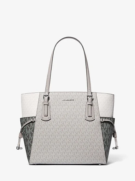 Michael Michael Kors Bags for music festivals with a trendy designMK Voyager Small Color-Block Logo Tote Bag - Grey - Michael Kors