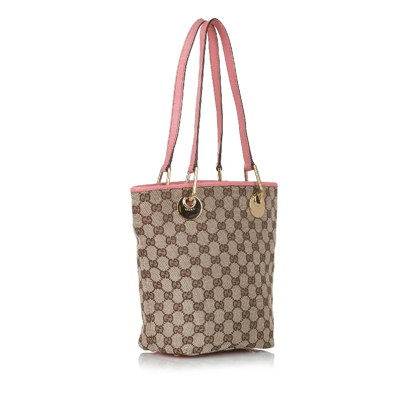 Gucci handbags for women with a back - zip pocketGucci GG Canvas Eclipse Tote Bag (32428)