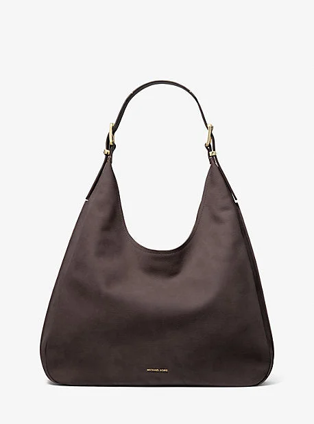 Michael Michael Kors Bags for hiking trips in a lightweight and functional designMK Nolita Large Nubuck Hobo Shoulder Bag - Brown - Michael Kors