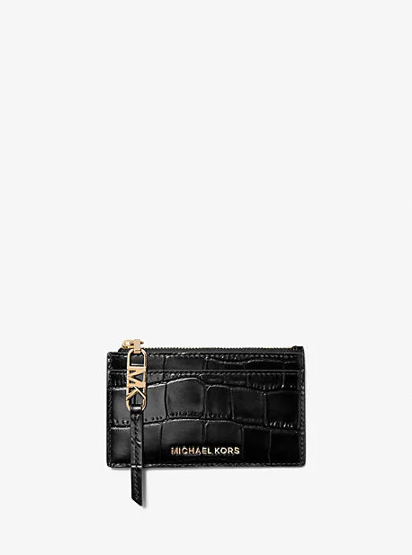 Michael Michael Kors Bags for book club meetings in a classic mannerMK Empire Small Crocodile Embossed Leather Card Case - Black - Michael Kors