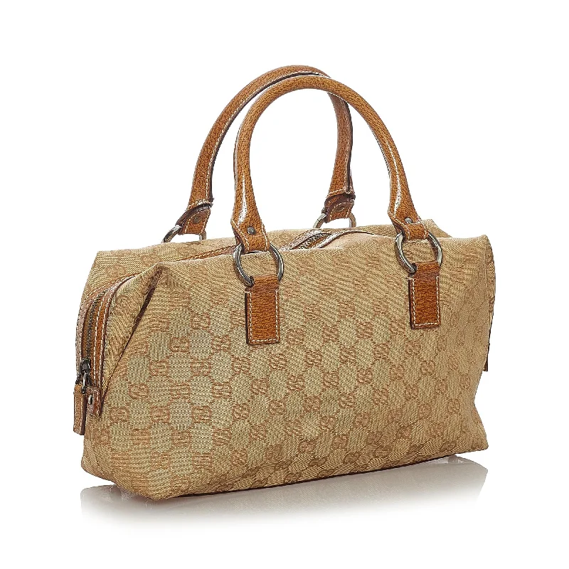 Women Gucci Sylvie bags with a leather - wrapped handleGucci GG Canvas Boston Bag (27472)