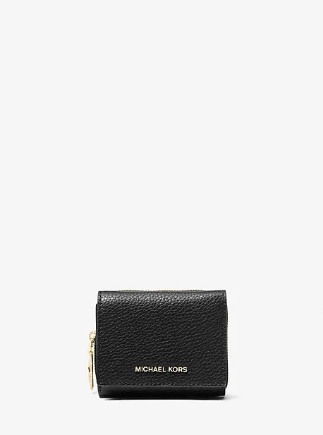 Michael Michael Kors Bags for pet owners with pet - friendly featuresMK Empire Small Pebbled Leather Tri-Fold Wallet - Black - Michael Kors