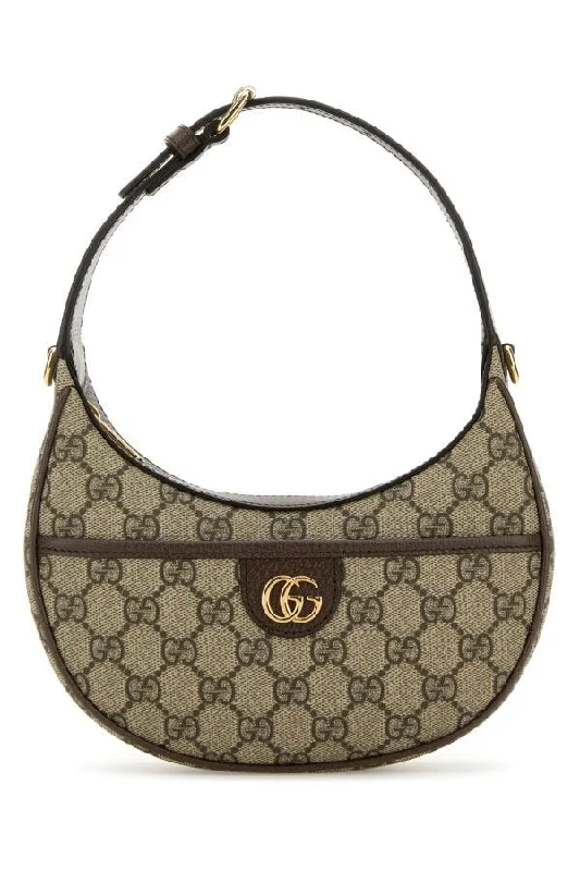 Ladies Gucci shoulder bags with a magnetic - closure flapGucci Woman Gg Supreme Fabric Super Mini Ophidia Handbag