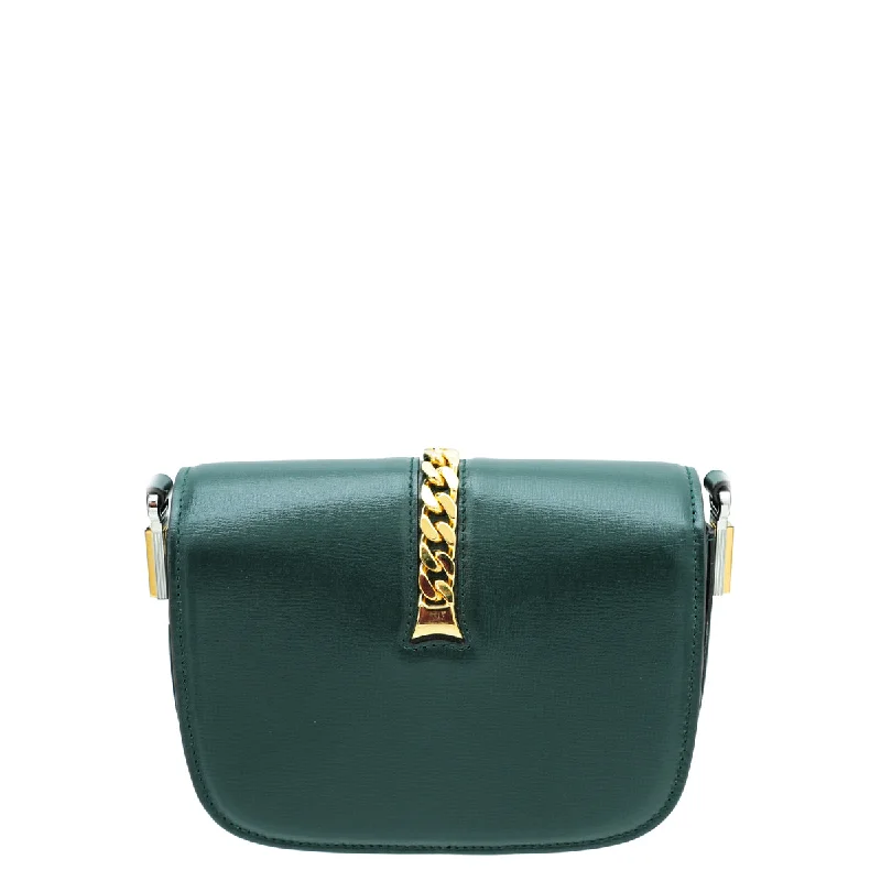 Medium - sized Women Gucci handbags for everyday useGucci Forest Green Sylvie 1969 Mini Bag