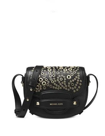 medium-sized Michael Michael Kors satchel bags for everyday office useMichael Michael Kors Mini Embellished Saddle Crossbody