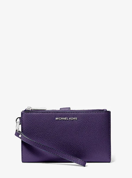 animal - print Michael Michael Kors satchels for a bold fashion statementMK Adele Leather Smartphone Wallet - Purple - Michael Kors