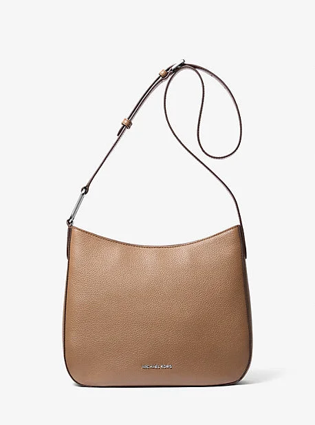 small crossbody Michael Michael Kors Bags for hands - free shopping tripsMK Kensington Large Pebbled Leather Crossbody Bag - Brown - Michael Kors