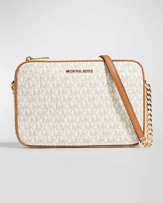 Michael Michael Kors Bags for networking events to stand out from the competitionMonogram Leather Zip Camera Crossbody Bag