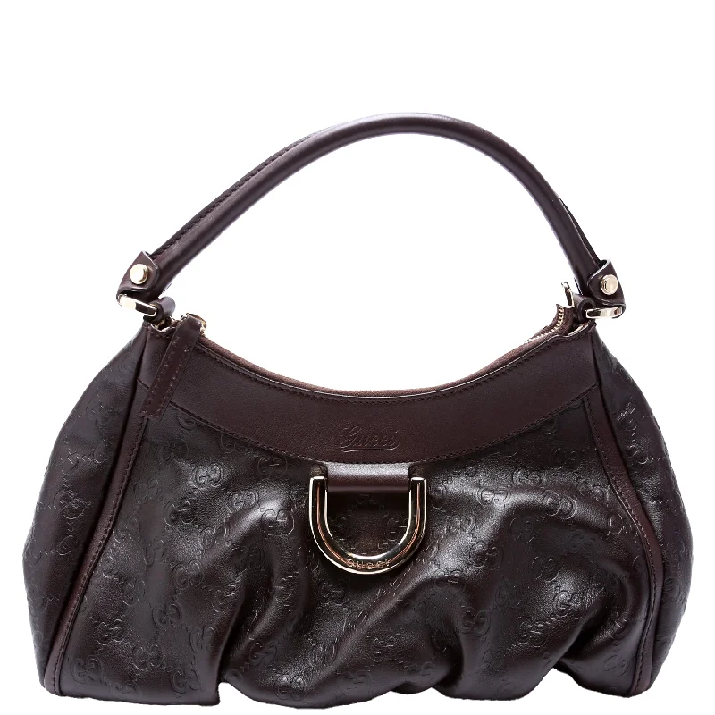 Small - sized Women Gucci shoulder bags for evening outingsGuccissima Abbey D Ring Shoulder Bag Brown